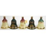 Five Bell's collectors decanters, of Festive interest, with contents, to include Christmas 1994 (