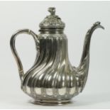 A French silver coffee pot, makers mark poorly struck, Minerva 950 standard, Paris circa 1860,
