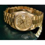 Rolex Oyster Perpetual Day-Date, an 18ct gold automatic gentleman's wristwatch, c. 1978, model 1803,
