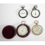 An early 20th century compensated brass pocket barometer by Short & Mason Ltd of London, glass
