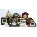 Four boxes of clocks, c1950s-1990s, to include wall clocks, novelty clocks, carriage clocks,