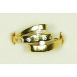 A 14ct gold and white gemstone twist ring, N, 2.5gm