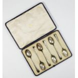 Asprey & Co., a silver set of six Hanoverian rat tail tea spoons, by Asprey's, London 1917, cased,