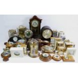 A collection of early 20th century and later clocks, to include carriage, anniversary and slate