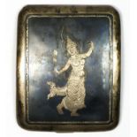 A Siamese silver cigarette case, 10.5 x 8.5cm, 113gm