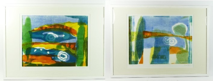 Annie Fforde, Terre et Mer 1, monotype print, one of one, signed in pencil with blind stamp, 39cm