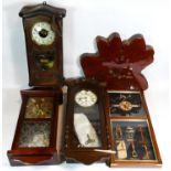 A collection of early 20th century and later clocks, to include Victorian slate mantel clocks,