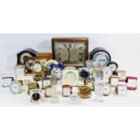 A collection of mid 20th century and later clocks, to include miniature novelty, traveling alarm,