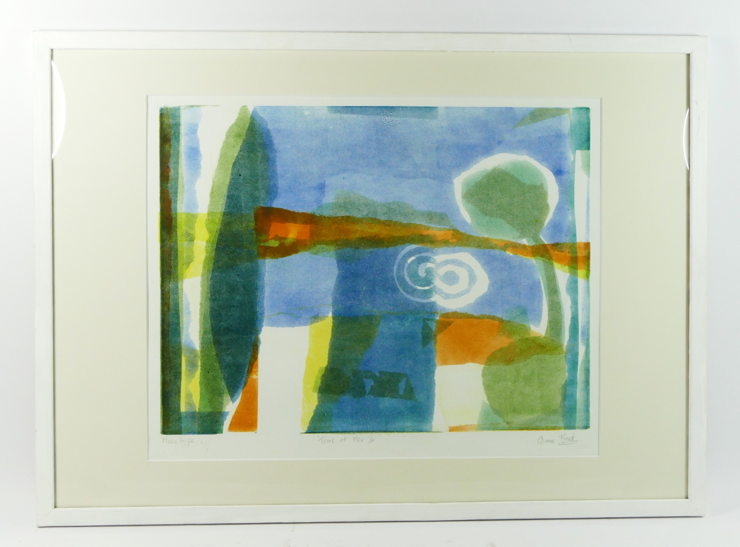 Annie Fforde, Terre et Mer 1, monotype print, one of one, signed in pencil with blind stamp, 39cm - Image 2 of 5