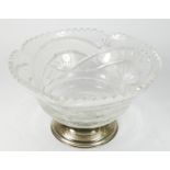 An Italian silver mounted and cut glass circular bowl, diameter 31cm