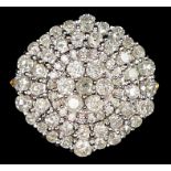 A 9ct gold and brilliant cut diamond cluster ring, stated weight 2.0cts, colour I/J, clarity I1/2,