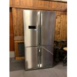 A Beko 'Side By Side' polished stainless steel fridge/freezer, 19,06 cu.ft. model GNE 114610.