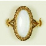 A 9ct gold opal dress ring, 15 x 7mm, Edinburgh 1989, M, 3.2gm