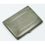 A silver cigarette case, Birmingham 1932, 8 x 6cm, 84gm