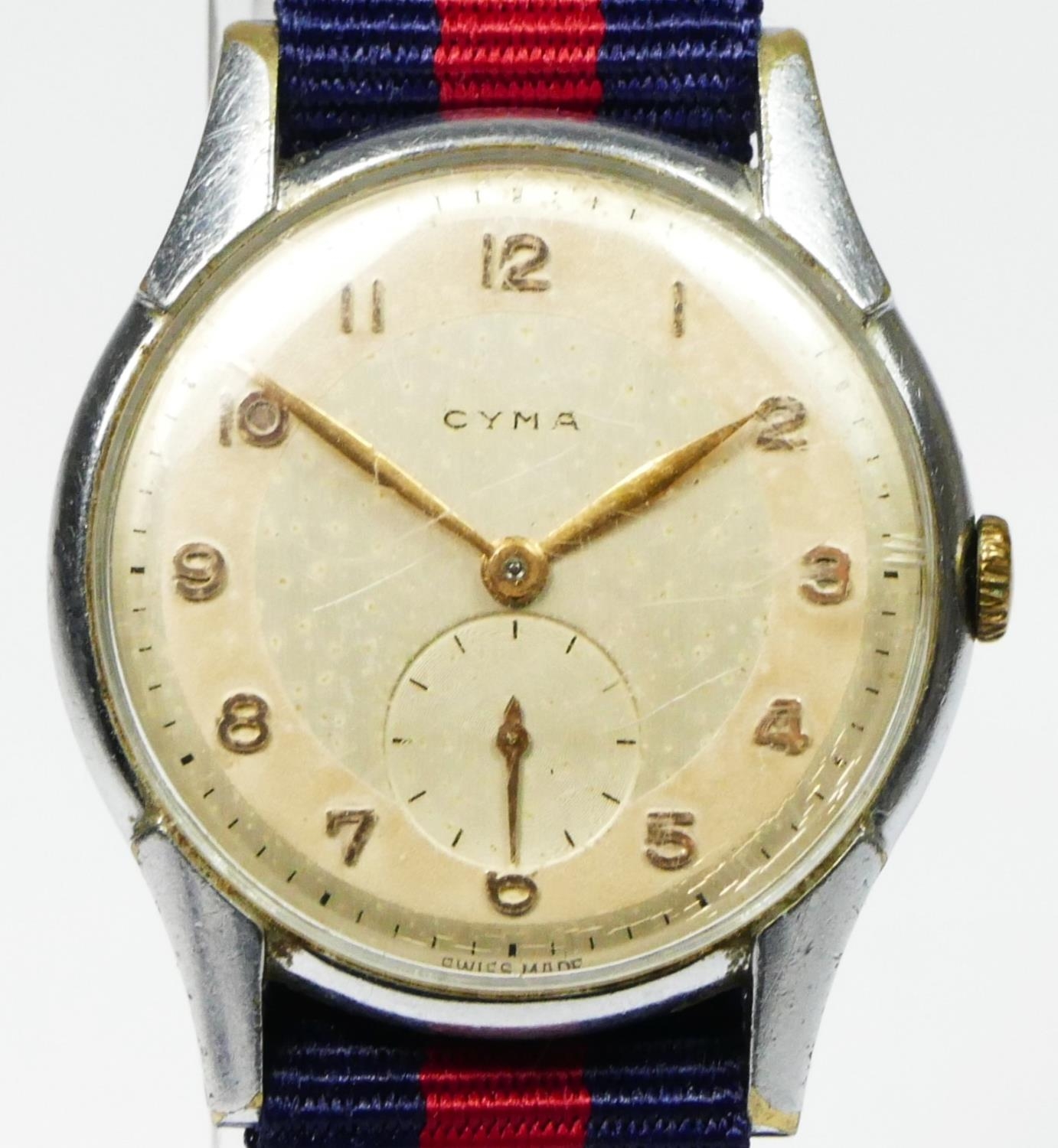 CYMA, a stainless steel manual wind gentleman's wristwatch, subsidiary seconds dial, 35mm