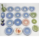 A collection of Wedgewood Jasperware pottery pieces, to include twelve collector plates, 11cm