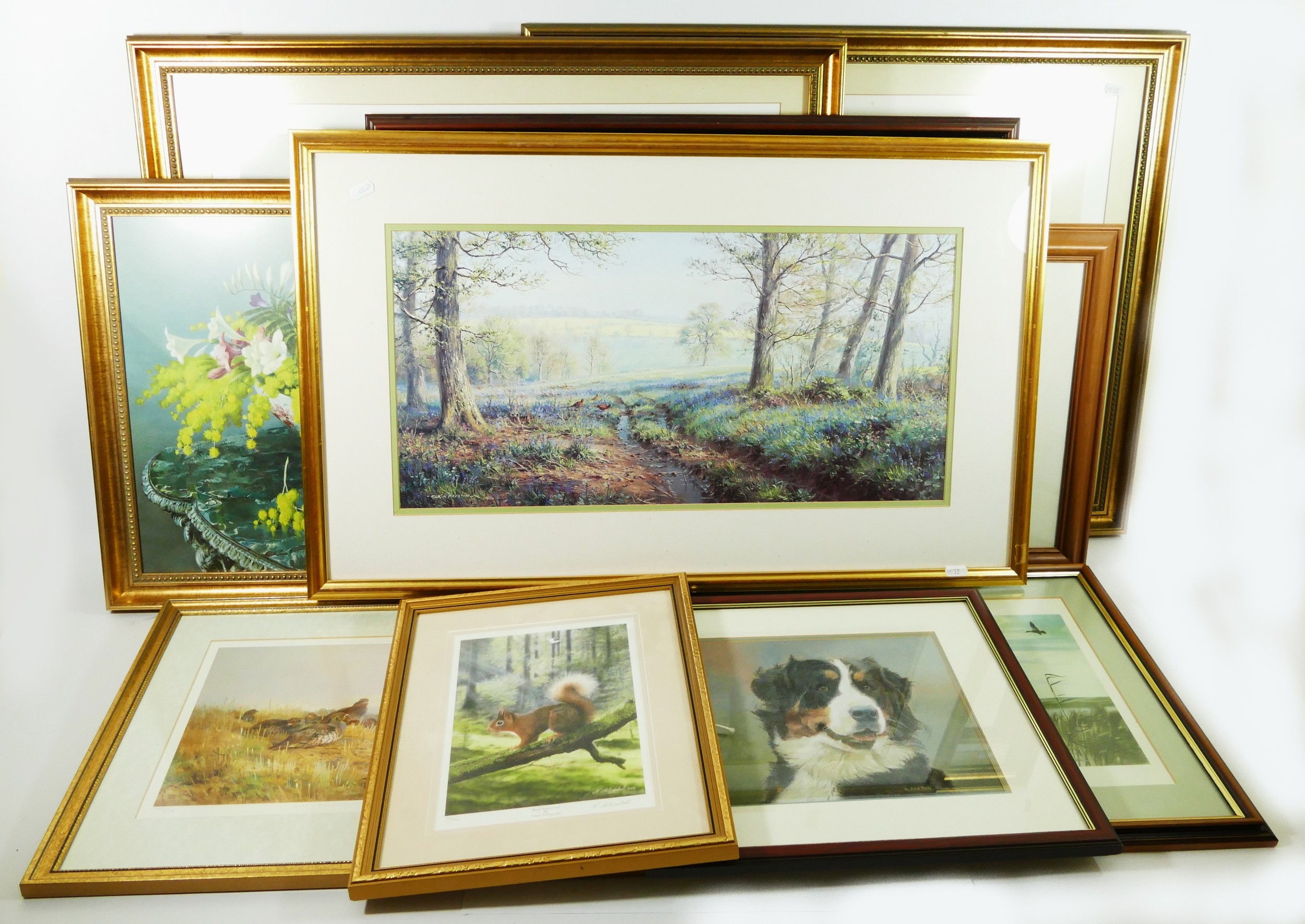 A collection of framed & glazed pictures, to include Ltd edition prints, animal pastels, oil