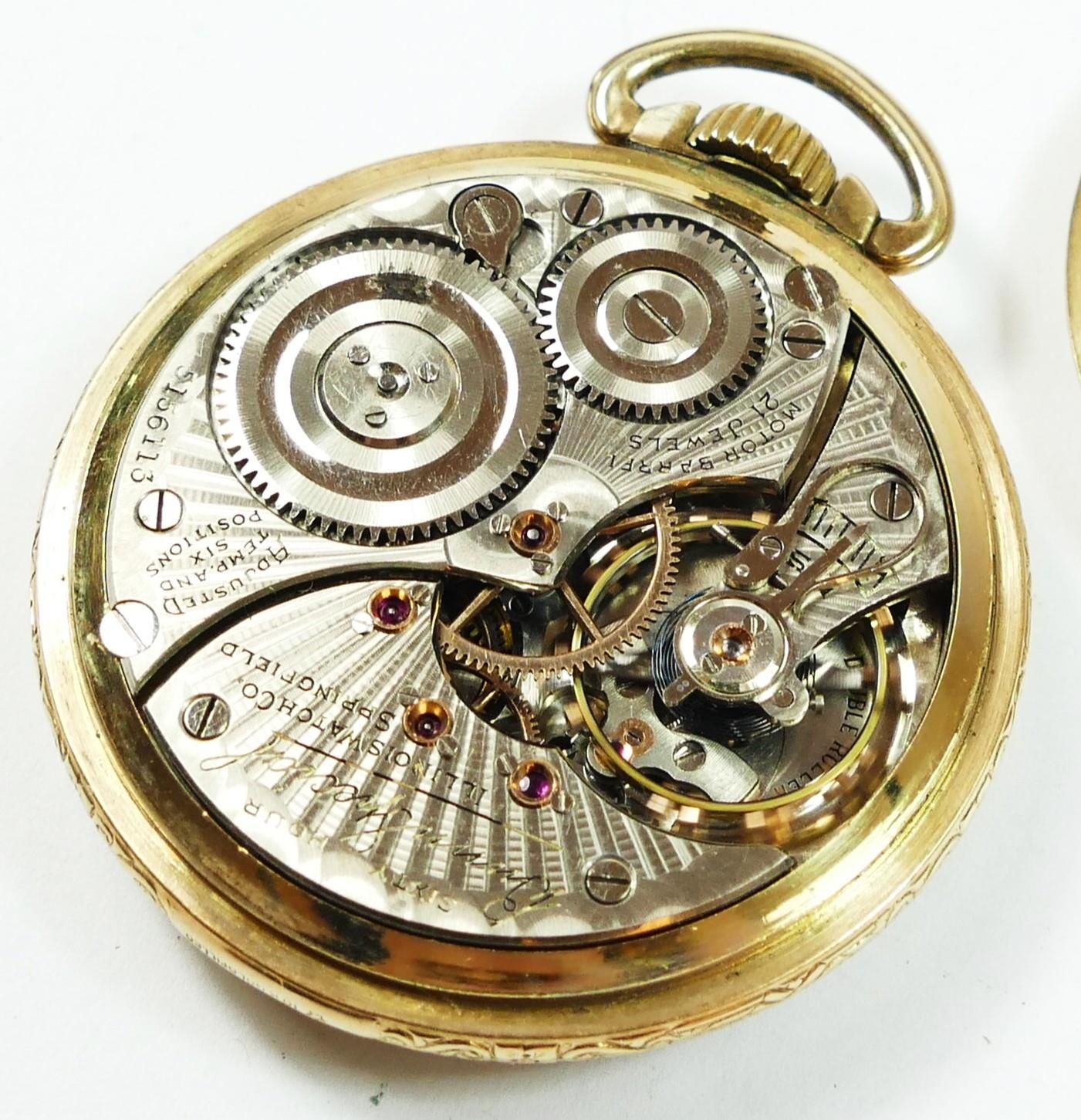 Illinois Watch Company 'Bunn Special' Sixty Hour 10k gold filled lever set pocket watch, circa 1929, - Image 4 of 5