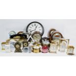 Six boxes of early 20th century and later mantel, anniversary, lantern, carriage and wall clocks,