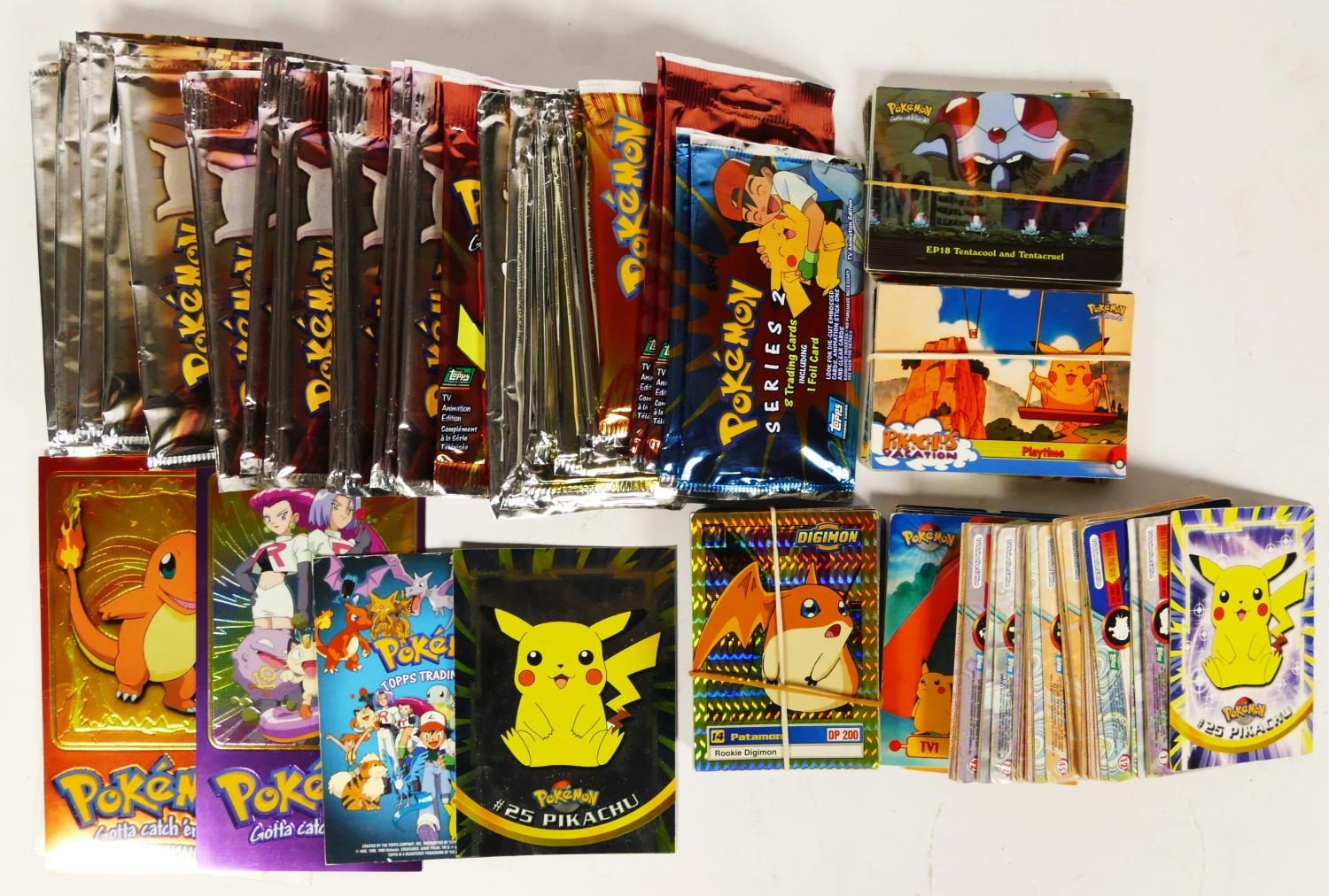 A collection of Topps Pokemon trading cards, to include TV Animated Edition 1999 (39 cards including