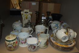 A selection of ceramics including tea cups and saucers