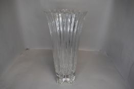 A large clear cut crystal vase by Cristal D'Arques with box