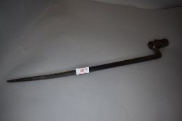 A French M1822 Socket Bayonet with triangular blade, marked on blade AB 29298, blade length 46cm,