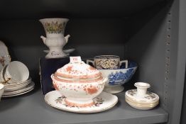 A selection of ceramics including tin glazed bowl, Royal Worcester tureen and Aynsley vase