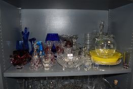 A selection of clear cut and art glass