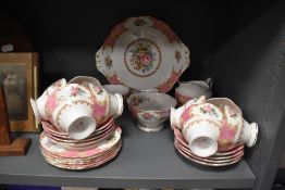 A part tea service by Royal Albert in the Lady Carlyle design
