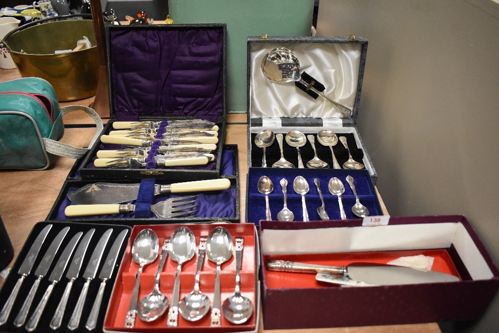 A selection of boxed and cased cutlery and flatwares