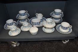 A selection of 1970s royal Tuscan 'Charade' china and four early 20th century cups and saucers and