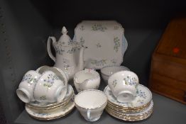 A part tea service by Shelley in an art deco design in good condition