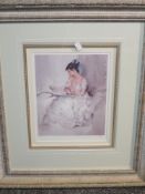 A Ltd Ed print, after William Russell Flint, Cecillia Reading, num 698/750 and attributed verso,