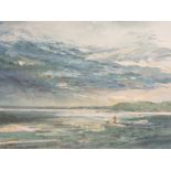 A watercolour, Tiana Marie, Passing Thunder Clouds Ravenglass, signed and dated 1985 and