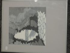 A print- lino. After Jean Slee Small, Arch Flamborough Head, 28 x 28cm, plus frame and glazed