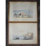 Two watercolours, Joseph Galea, St Pauls Bay and Sliema Harbour, signed and dated 1954, 18 x 27cm,