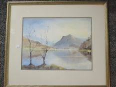 A watercolour, Lakes landscape, 30 x 40cm, plus frame and glazed