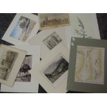A selection of pictures, inc, a watercolour, church C19th, 12 x 22cm, a watercolour, Roy