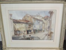 A Ltd Ed print, after William Russell Flint, townscape, signed, and num 165/500, 40 x 60cm, plus