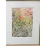 A watercolour, Ruth Clayton, Hedgerow, initialled and attributed verso, 32 x 22cm, plus frame and