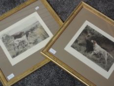 A pair of re-prints, after Thomas Blinks, On the Bank, and In the Marshes, hunting dog interest,