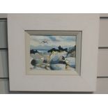 An oil painting on board, Fiona Clucas, Rocks at Bunessan Isle of Mull, signed, 12 x 15cm, plus