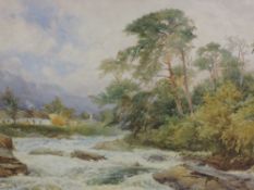 A watercolour, G Hodgson, On The river Lochhart at Kallin Perthshire, signed and attributed verso,