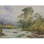 A watercolour, G Hodgson, On The river Lochhart at Kallin Perthshire, signed and attributed verso,