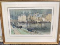 A watercolour, Geo Straton Ferrier, Dinanti Belgium, signed and dated 1896 and attributed verso,