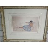 A Ltd Ed print, after William Russell Flint, The Blue Ribbon, signed, attributed verso and num 749/