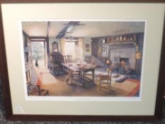 A Ltd Ed print, after Stephen Darbishire, Tea Time at Hill Top, 1995 National Trust centenary,