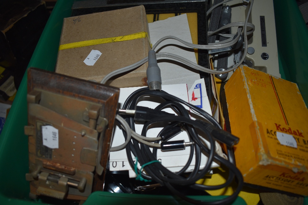 Five boxes of darkroom equipment, various photographic equipment, projectors for spares and - Image 3 of 5