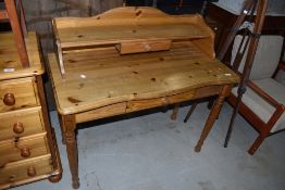 A vintage pine desk or dressing table